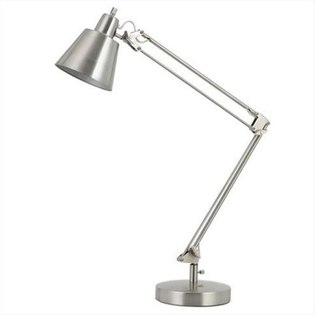 RADIANT 60 W Udbina Desk Lamp With Adjustable Arms; Brushed Steel Finish RA49345